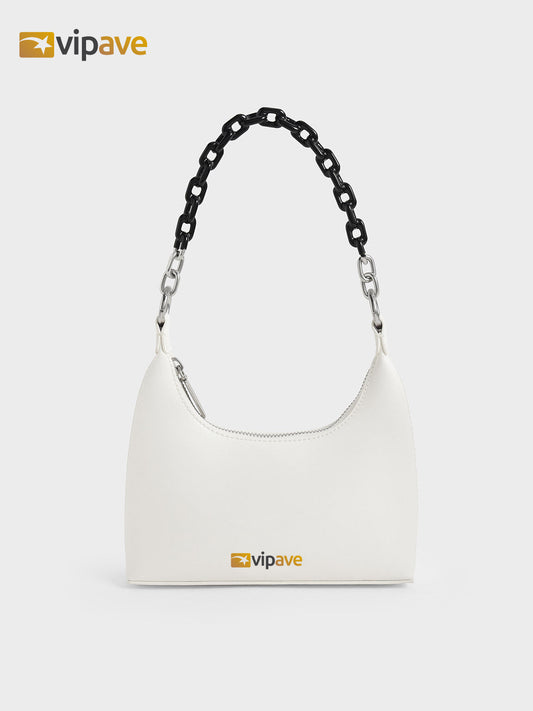 VIPAVE™- Koi Chain Handle Shoulder Bag - White